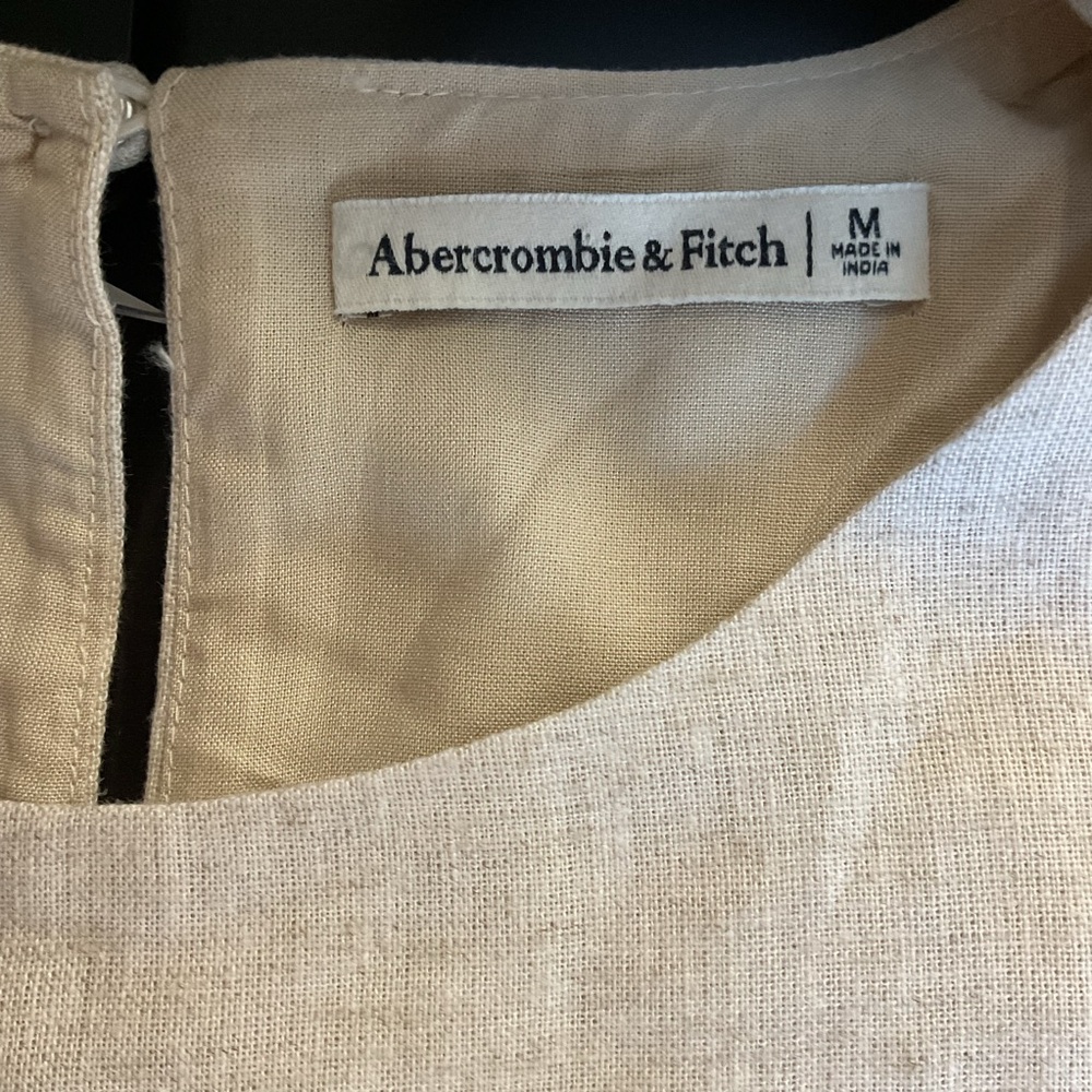 Abercrombie & Fitch Beige Linen Blend Tank Top Medium M Neutral Minimalist - Picture 5 of 5